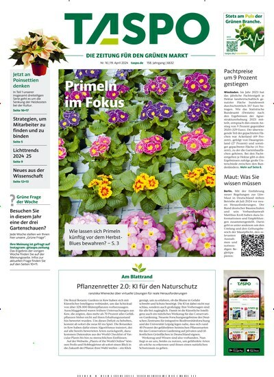 Titelbild der Ausgabe 16/2024 von TASPO. Diese Zeitschrift und viele weitere Naturzeitschriften, Landwirtschaftszeitungen und Umweltmagazine als Abo oder epaper bei United Kiosk online kaufen.
