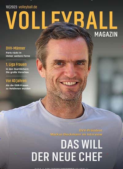 Titelbild der Ausgabe 10/2023 von Volleyball-Magazin. Diese Zeitschrift und viele weitere Freizeit-Fachmagazine und Hobby-Fachzeitschriften als Abo oder epaper bei United Kiosk online kaufen.