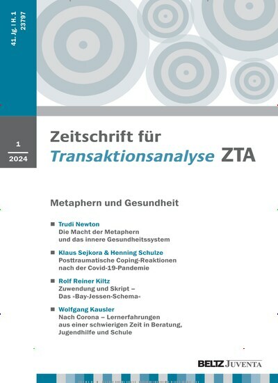 Titelbild der Ausgabe 1/2024 von Zeitschrift für Transaktionsanalyse ZTA. Diese Zeitschrift und viele weitere Wissenschaftsmagazine als Abo oder epaper bei United Kiosk online kaufen.
