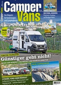 Titelbild der Ausgabe 3/2024 von Camper Vans. Diese Zeitschrift und viele weitere Automagazine und Motorradzeitschriften als Abo oder epaper bei United Kiosk online kaufen.
