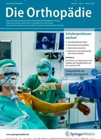 Titelbild der Ausgabe 2/2023 von Die Orthopädie. Diese Zeitschrift und viele weitere Pflegezeitschriften und medizinische Fachzeitschriften als Abo oder epaper bei United Kiosk online kaufen.