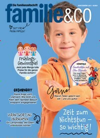 Titelbild der Ausgabe 3/2024 von familie & co. Diese Zeitschrift und viele weitere Elternzeitschriften und Tierzeitschriften als Abo oder epaper bei United Kiosk online kaufen.