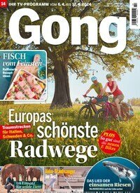 Titelbild der Ausgabe 14/2024 von Gong. Diese Zeitschrift und viele weitere Programmzeitschriften als Abo oder epaper bei United Kiosk online kaufen.